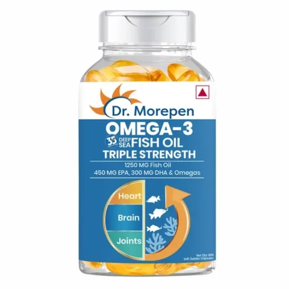 Dr. Morepen Omega 3 Fish Oil Triple Strength 1250Mg With 900 Mg Epa & Dha , High Potency Fish Oil 60 Softgels, Herbkart8t761gRxokpExL.webp,