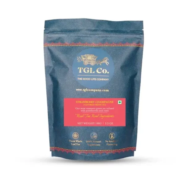 TGL Co. Strawberry Champagne Flavoured International Tea 100 Gm available on Herbkart