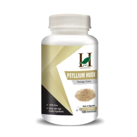 H&C Herbal Ingredients Expert Psyllium Husk (Isabgol) Capsules - 450 mg (Pack 120 Capsules) - A Dietary Supplement | Detox & Digestion