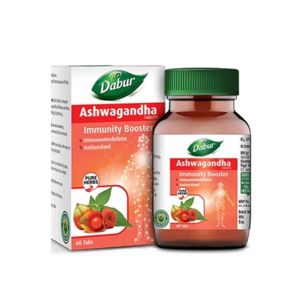 Dabur Ashwagandha Tablet - Immunity Booster Rich in Antioxidant Pure Herbs - 60 tablets available on Herbkart