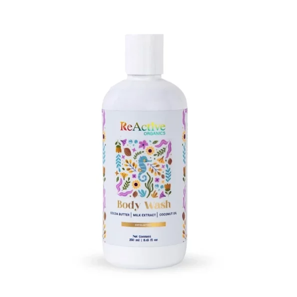 ReActive Organics - Exfoliating Body Wash with Coconut Oil, Milk Extract & Cocoa Butter 250ml, Herbkart8t771XucxHWimL.webp,