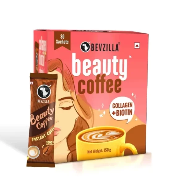 Bevzilla 30 Instant Beauty Coffee Infused with Marine Collagen, Biotin & Vitamin E Powder Sachets (30 X 5 Gram Sachets), Herbkart8t761P0JRrFyBL.webp, Herbkart8t761P0JRrFyBL