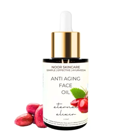 Noor Skincare Face Oil for Glowing Skin & Gua Sha Massage, 100% Natural with Rosehip, Jojoba, Argan & Vitamin E, Anti Aging Night Serum for Skin Tightening & Fine Lines, Women/Men (30ml)