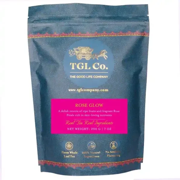 TGL Co. Rose Glow Black Tea Bags/Loose Leaves (200 Gm) available on Herbkart