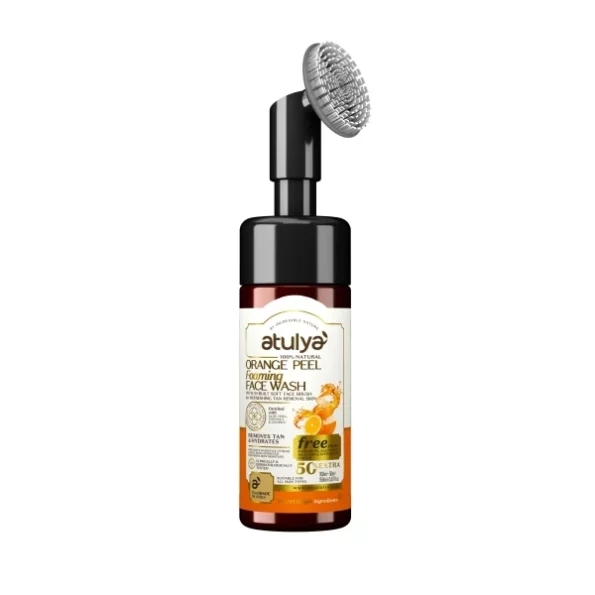 Atulya Orange Peel Foaming Face wash With In-Built Soft Face Brush, 150 ml, Herbkart8t7713KXAlOzXL.webp, Herbkart8t7713KXAlOzXL