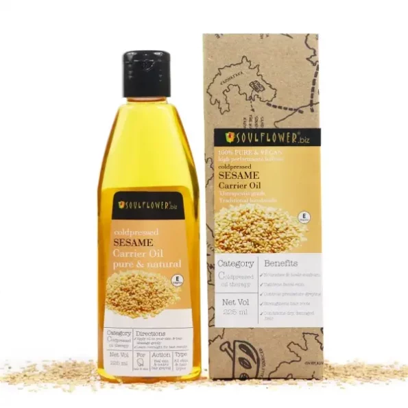 Soulflower Sesame Carrier Oil, 225ml available on Herbkart