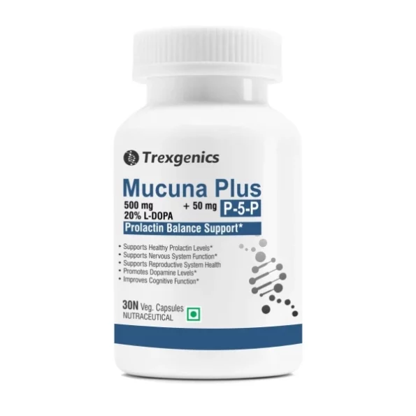 Trexgenics Mucuna 20% L-Dopa 500 Mg, P5P 50 Mg Prolactin Support (30 Veg. Capsules), Herbkart8t7610runIrqLL.webp, Herbkart8t7610runIrqLL