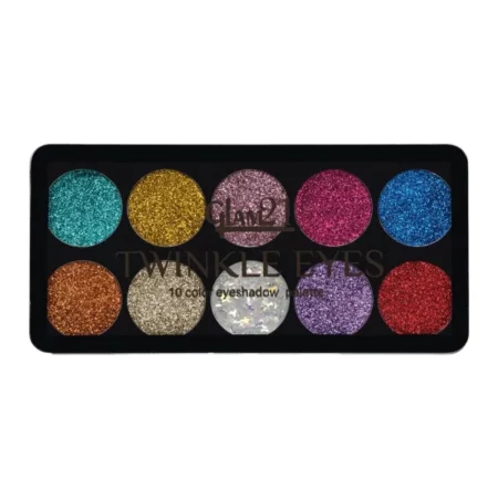 Glam21 Twinkle Eyes Glitter Palette|10 Cream Based Highly Pigmented Shades|Non Sticky Look -13gm-01