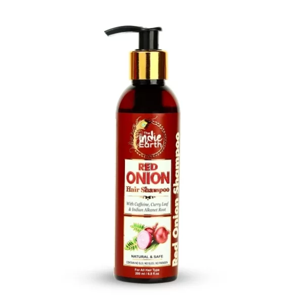 The Indie Earth Red Onion Shampoo with Caffeine Curry Leaf and Indian Alkanet Root, 200ml, Herbkart8t771F5yI5covL.webp, Herbkart8t771F5yI5covL