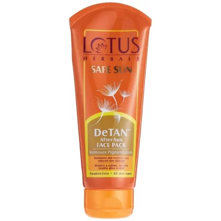 Lotus Safe Sun DeTan After-Sun Face Pack, reduces Sun Tan, Brightens Skin, 100g