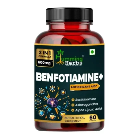 Humming Herbs Benfotiamine+ 600mg with Ashwagandha & Alpha Lipoic Acid - Antioxidant & Energy Support - Promotes Nerve Health & Metabolic Function - Nutraceutical Supplement