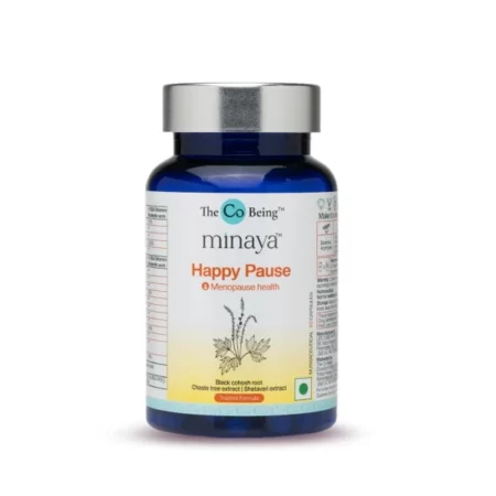 The Co Being Happy Pause Capsules, Menopause Supplements for Women, Natural Menopause Support for Hot Flashes, Hormone imbalance, Contains Evening Primrose, Black Cohosh, Shatavari, Isoflavones, 60N, Pack of 1