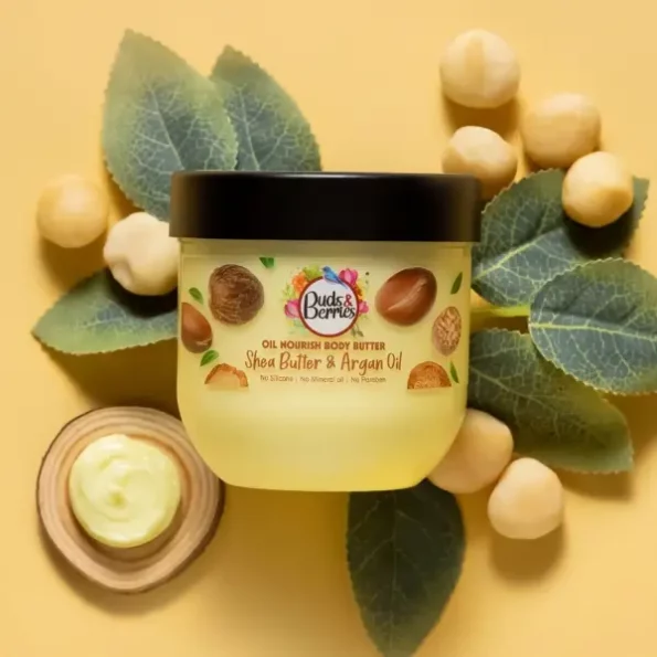 Buds & Berries Shea Butter and Argan Oil, Oil Nourishing Body Butter for Intense Hydration | All Skin Types | No Silicone, No Mineral Oil, No Paraben | 200 ml, Herbkart8t761Rzf7cCzIL.webp, Herbkart8t761Rzf7cCzIL