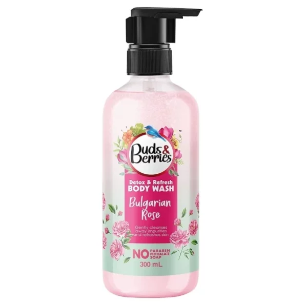 Buds & Berries Bulgarian Rose Refreshing Body Wash (300 ml) available on Herbkart