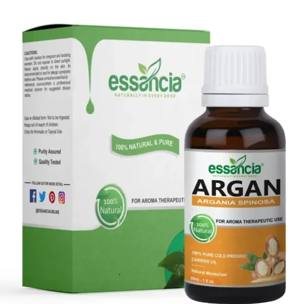 essancia - NATURALLY IN EVERY DROP Argan Oil For Acne Prone Skin, Face Glow, Hair Serum, Hair Growth, Skin Care, Lips, Nails & Body Massage. Pure Cold Pressed Carrier Oil (30Ml), Herbkart8t771HsEay-8qL.webp, Herbkart8t771HsEay 8qL