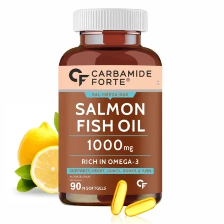 Carbamide Forte Salmon Fish Oil Omega 3 Capsule 1000 mg for Adults- Softgel Capsules 90 Count