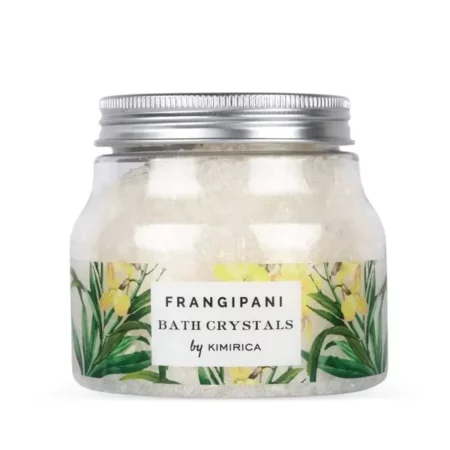 Kimirica Frangipani Bath Salt For Body Spa, Relaxation and Pain Relief, 100% Vegan and Paraben Free with Goodness of Epsom Salt, Green Tea, Ginkgo Biloba and Aloevera, 300gm