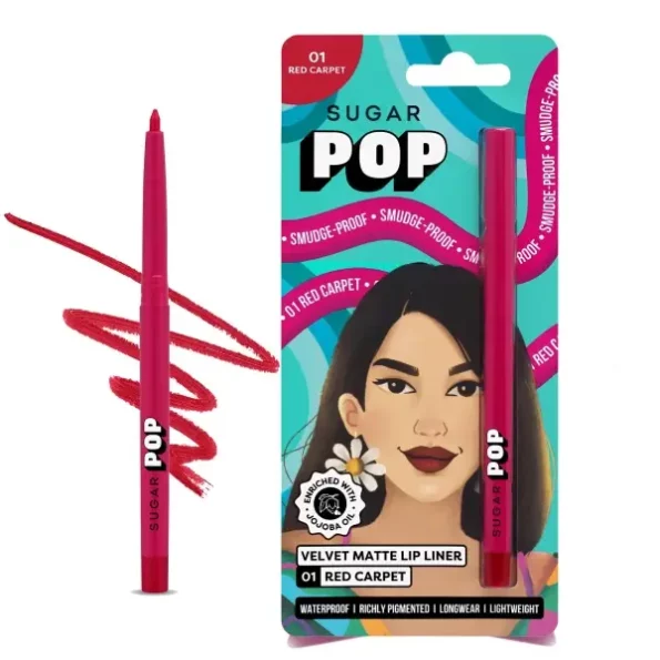 SUGAR POP Velvet Matte Lip Liner 01 Red Carpet - 0.27 gms available on Herbkart