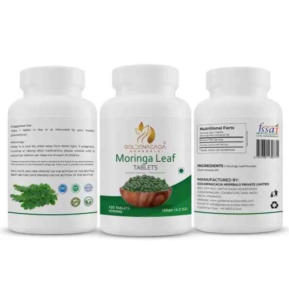 Goldenacacia Herrbals Moringa Leaf 1000mg Tablets 60 available on Herbkart