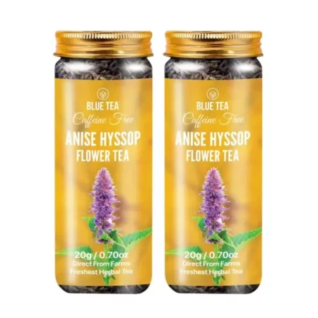 BLUE TEA - Anise Hyssop Flower Tea - 20 gm - 40 Cups | ANTIOXIDANT RICH | Caffeine Free - Flower Based - Herbal Tea - Non GMO - Vegan | Featured In Shark Tank | Pet Jar Packaging