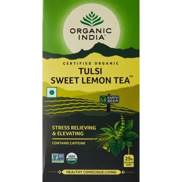 Organic India Tulsi Sweet Lemon 25 Tea Bags available on Herbkart