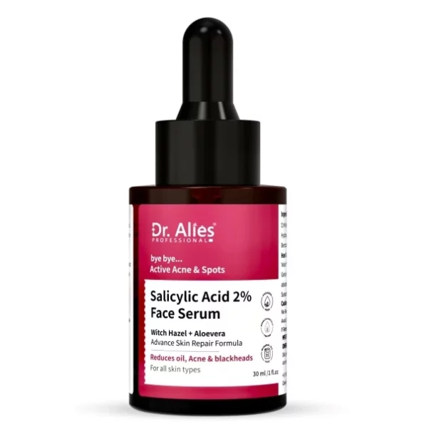 Dr. Alies - Professional 2% Salicylic Acid Face Serum with Witch Hazel and Aloe Vera | Active Acne, Blackheads, Open Pores | Reduces Excess Oil & Bumpy Texture | BHA Exfoliant for Oily Skin | 30ml, Herbkart8t761slgmBkdTL.webp, Herbkart8t761slgmBkdTL