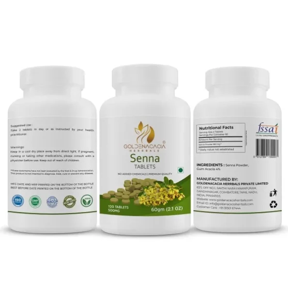 Goldenacacia Herrbals Senna 500mg Tablets (120) available on Herbkart