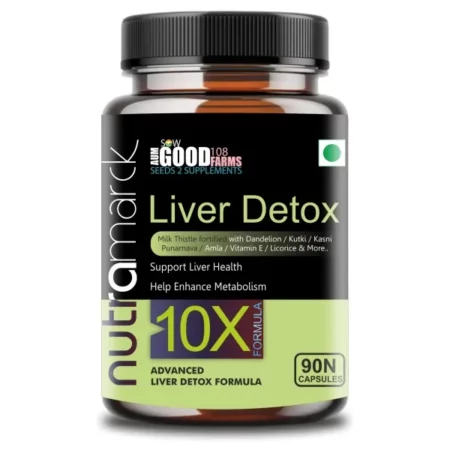 NutraMarck Plant Based Liver Detox 10X Capsule | Fortified with Milk Thistle & 9 Essential Herbs | Supports Liver Health | Natural Liver Cleanse and Detox Formula | (90 Count (Pack of 1))