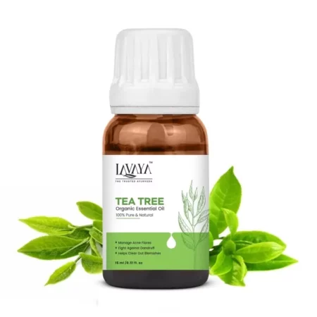 Lavaya® Tea Tree Essential Oil - 100% Pure, Undiluted | For Acne Treatment, Glowing Skin, Hair Growth, Dandruff Control, Skin Nourishment | Aromatherapy & Diffuser Oil - 15ml