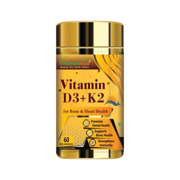 Vitaminnica Vitamin D3+ K2, 60 Capsules available on Herbkart