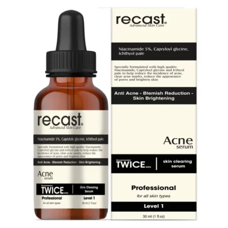 Recast Acne serum with Niacinamide 5%, Capryloyl glycine, Ichthyol pale - Acne | Blemishes |Skin brightening | Skin clearing - 30ml