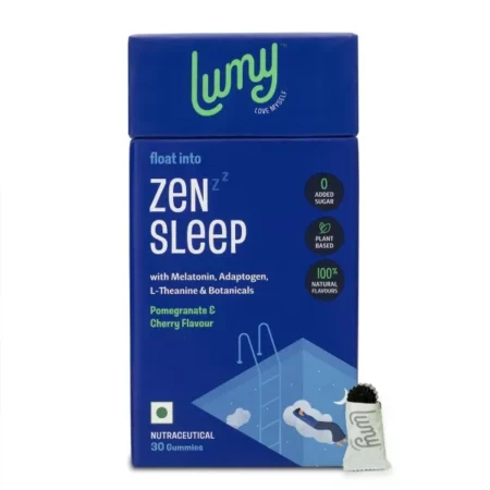 Lumy Zen Melatonin gummies: Melatonin 5mg & Adaptogens for Deep Sleep, Morning Energy |Non-Addictive Sleep Gummies| Sleep-Gut Harmony | 30 Gummies | L-Theanine, Jatamansi for Stress Relief, Muscle Relaxation | No Added Sugar, Vegan