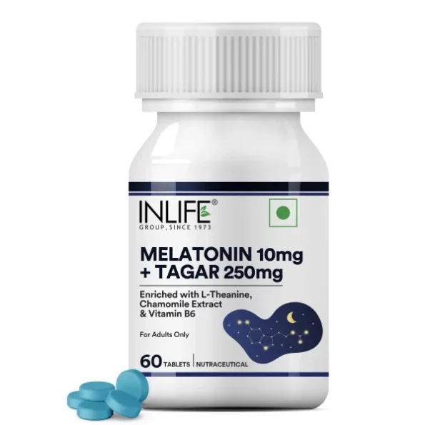 INLIFE Melatonin 10mg with Tagar 250mg, 60 Tablets available on Herbkart