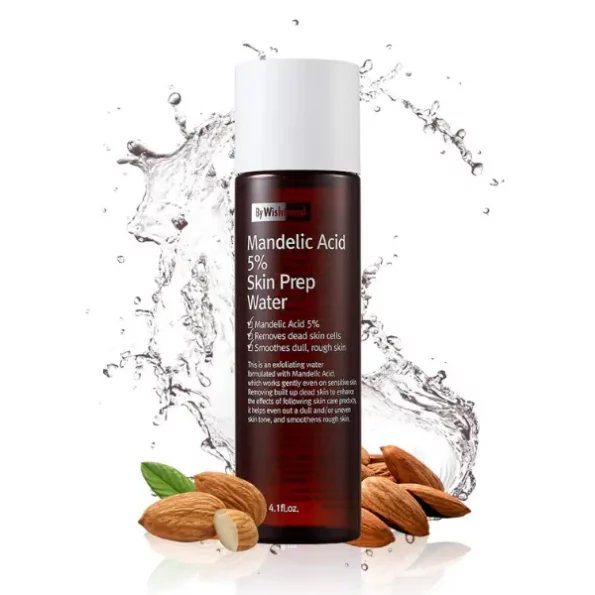 By Wishtrend Mandelic Acid 5% Skin Prep Water - Gentle Exfoliating Toner | 5% Mandelic Acid, Panthenol, Centella Asiatica, Beta-Glucan | Regulates Sebum & Oil, Lightens Blemishes & Dark Spots, 120ml, 423670-1.webp, 423670 1