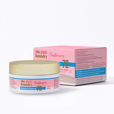 The Pink Foundry Waterlight Gel Moisturiser with 72 hours of hydration | Travel Size with 1% Hyaluronic Acid & 1% Saccharide Isomerate | Lightweight & Non-Sticky Moisturiser | 20 ml