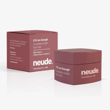 Neude Eye Am Enough Under Eye Cream For Dark Circle&Puffiness Reduction With Milk,Caffeine,Vitamin E,Almond Oil&Olive Oil For Men&Women|Brightening Eye Cream For Complete Eye Area Treatment,10Ml