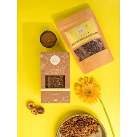 The Cinnamon Kitchen Fig and Almond Granola - 400g | Gluten-Free, Sweetened With Honey, High Protein & Fiber, PCOS Friendly