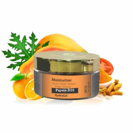 Passion Indulge Papain D10 Natural Hydra Gel Moisturizer Reduces Tan | Improves Tone & Texture | Natural & Vegan | All Skin Type | For all Women & Men- 50gm