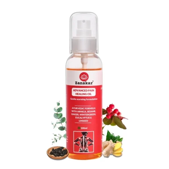 Zanskar Advanced Pain Healing Oil | Dual-Action Ayurvedic Relief from Back Pain, Knee Pain, Inflammation | Natural Ingredients - Black Sesame, Ginger, Arnica, Eucalyptus, Wintergreen, Linseed | 100 ml, Herbkart8t761D87gqZhOL.webp, Herbkart8t761D87gqZhOL
