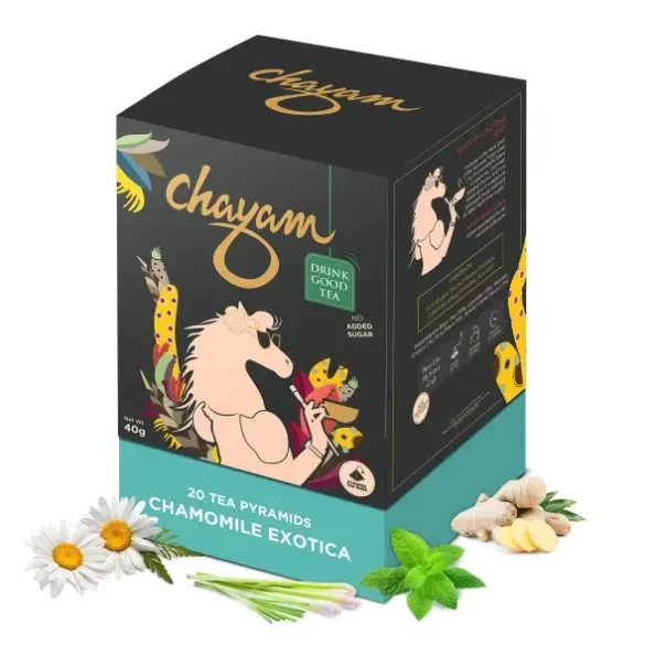 CHAYAM Chamomile Tea with Green Tea and Peppermint, 20 Tea Bags available on Herbkart