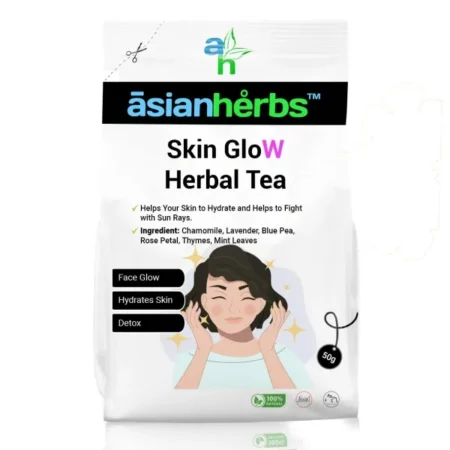 Asian Herbs Skin Glow Tea - Enhance Skin Radiance, Moisturize, and Promote Clarity | Infused with Chamomile, Lavender, Blue Pea, Rose & Thyme (50grams)
