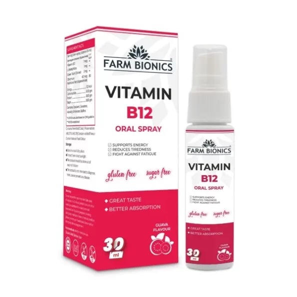 FARM BIONICS Vitamin B12 Oral Spray, 30Ml (Guava), Herbkart8t761DvLTj6120L.webp, Herbkart8t761DvLTj6120L