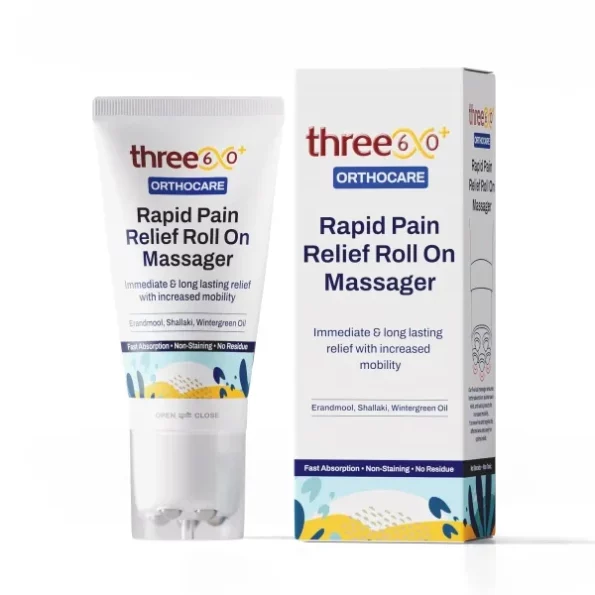 three60+ Rapid Pain Relief Roll On Massager, Immediate And Long-Lasting Pain Relief, Erandmool, Shallaki, Wintergreen Oil, Nirgundi, Fast Absorption, Targeted, Hands-Free Massage Application, 50Ml, Herbkart8t771j9tLluqNL.webp, Herbkart8t771j9tLluqNL