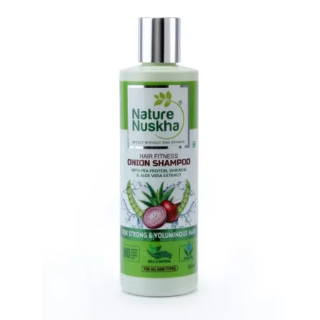 Nature Nuskha Protein Rich Onion Shampoo - Shikakai & Neem for Damaged Hair Repair, Hair Fall Control, Anti-Dandruff, Hair Growth, No Sulfates or Paraben, 250ml - Suitable for Women & Men