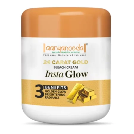 Aryanveda 24 Carat Gold Bleach Cream For face and body Golden Glow, Reduces blemishes, de tan and reduce pigmentation, For glowing skin Beautiful skin for men and women, 400g