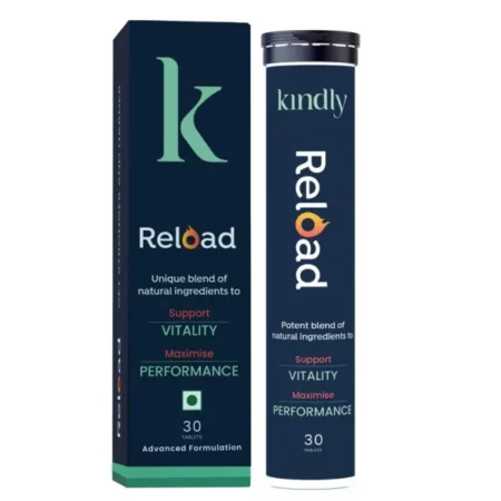 Kindly His Health Ashwagandha Reload | Stamina Booster For Men Ayurvedic Ingredients 100% Natural | B12 Ginkgo Biloba And Muira Puama | Extra Strength And Energy | 30 Tablets, Pack Of 1