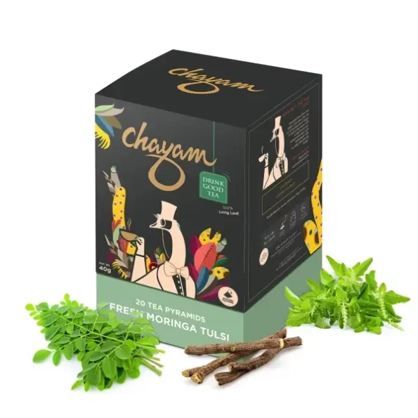 CHAYAM Moringa Tulsi Green Tea with Ginger, 20 Tea Bags available on Herbkart