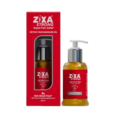ZIXA Strong Ortho Pain Massage Oil: Herbal Cold-Pressed Oils for Joint, Knee, Back, Arthritis, Muscle, Shoulder and Body Pain - Chemical-Free Ayurvedic Science - 90ml (Pack of 1)
