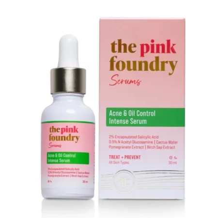 The Pink Foundry Acne & Oil Control Intense Serum with 2% Encapsulated Salicylic Acid | Stops C-Acne Bacteria Growth | Fights Active Acne & Prevents Future Breakouts | Clears Pores & Controls Excess Oil | 30ml