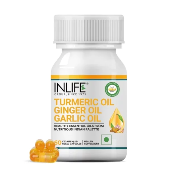 INLIFE Turmeric Ginger Garlic Oil Capsules | Supports Immune and Heart Health | Supplement for Men Women - 60 Liquid Filled Vegetarian Capsules (Pack of 1), Herbkart8t771LKoV4lu9L.webp, Herbkart8t771LKoV4lu9L